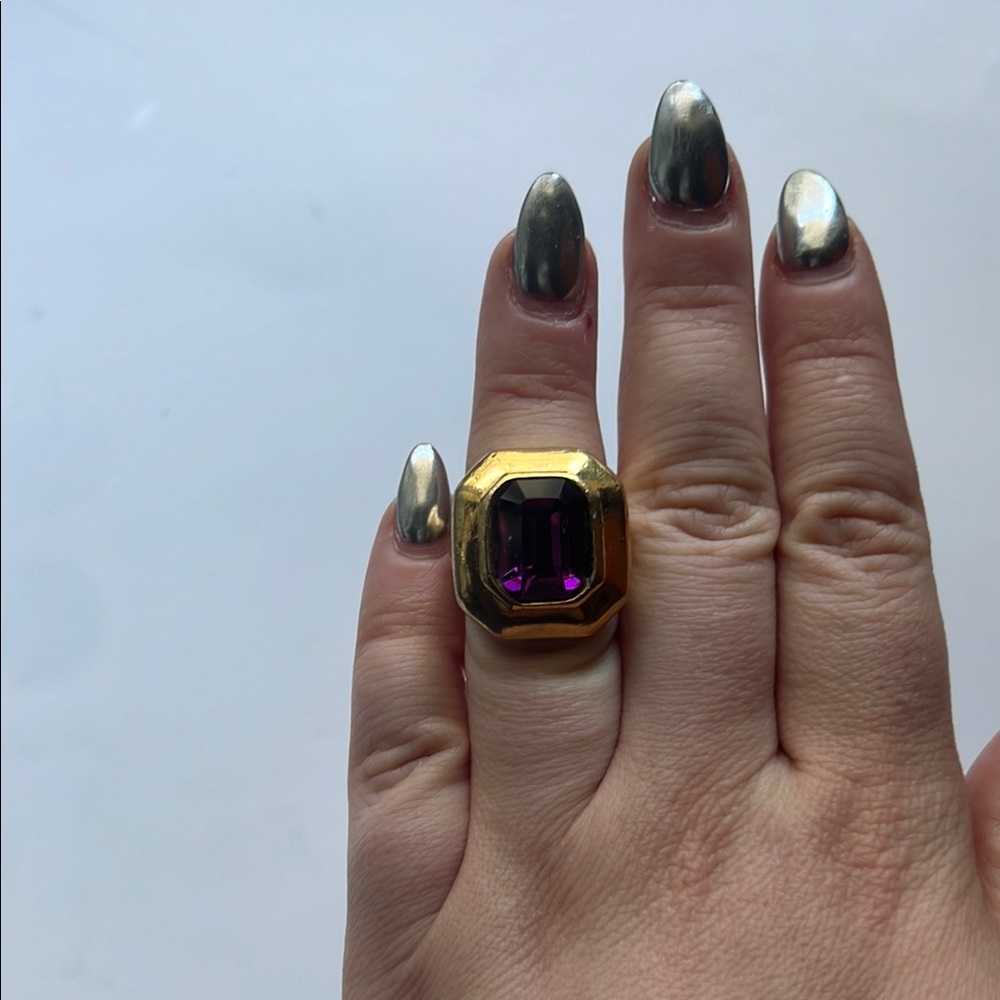 Agatha Paris Jeweled Ring Gold/Purple